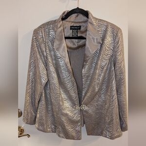 Zeebra Jacket Silver Rhinestone Cachet 18w